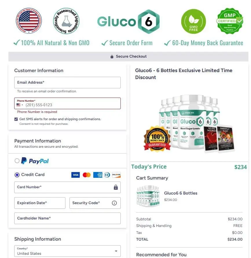 Gluco6 Checkout